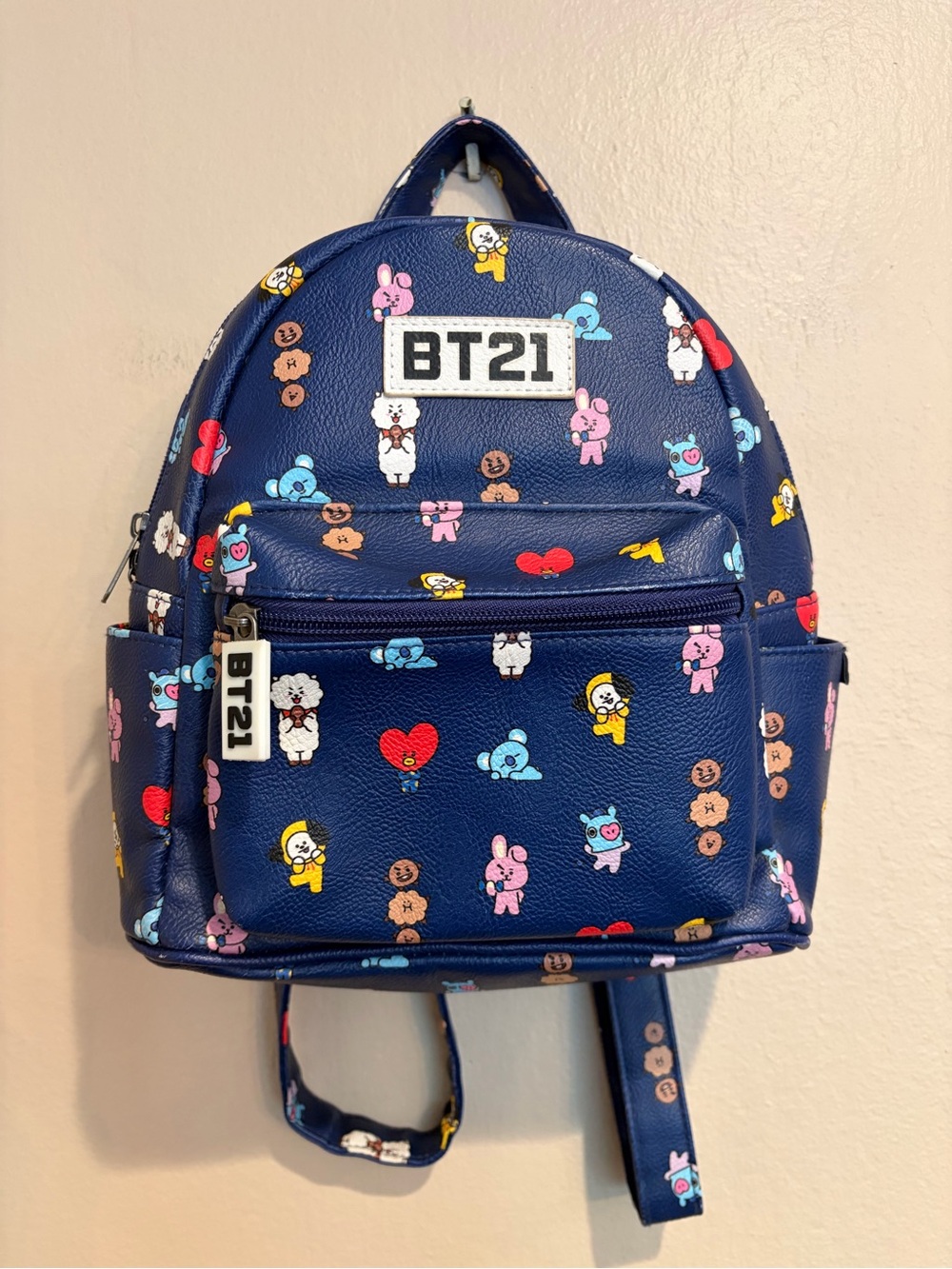 BT21 Navy Mini Backpack w/ BTS Themed Characters